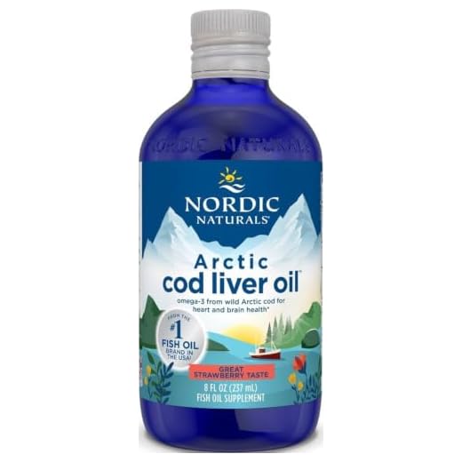 Nordic Naturals Arctic Cod Liver Oil, Strawberry - 8 oz - 1060 mg Total Omega-3s with EPA & DHA - Heart & Brain Health, Healthy Immunity, Overall Wellness - Non-GMO - 48 Servings