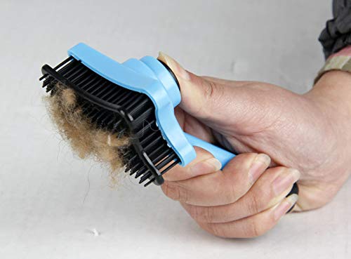 lwlesdec Self Cleaning Slicker Brush for Dogs and Cats,Pet Grooming Tool,Removes Undercoat,Shedding Mats and Tangled Hair,Dander,Dirt, Massages Particle,Improves Circulation (Pink)