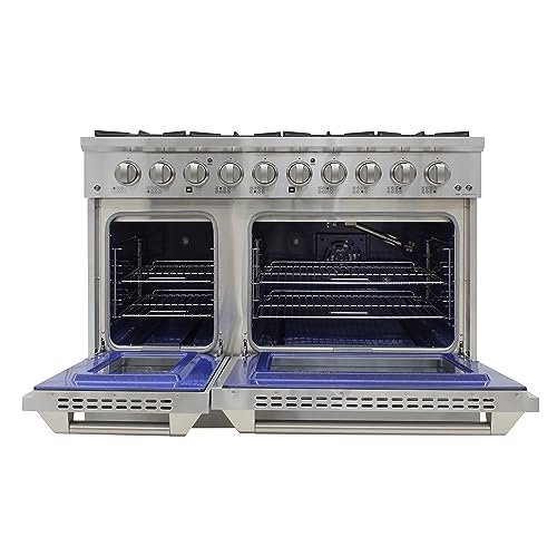 Duura Elite DE480GRSSS Gas Range Cooktop, 48-Inch With Double Porcelain Convection Oven And Broil Function thumb #2
