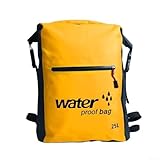 Springwillfly Mochila impermeable plegable de 25 L, ideal para senderismo y camping, con malla de PVC resistente al desgarro y diseño elegante (amarillo, 25 L)