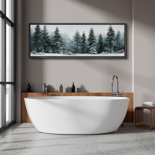 Image of MUDECOR Large Framed Canvas Print Wall Art Snowy Pine for Living Room