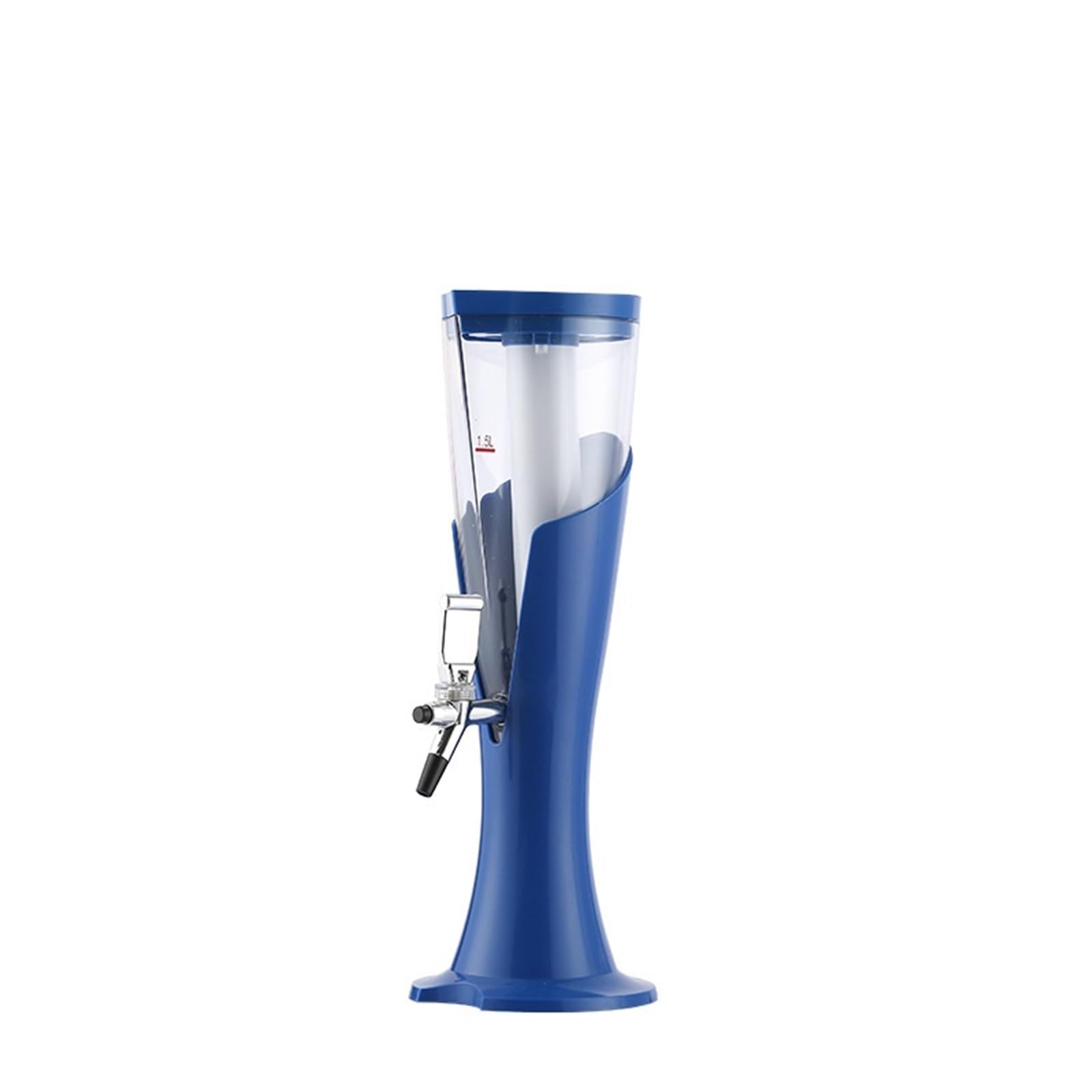 Dozownik napojów 1,5 l / 3 l, wieża piwa, dozownik napojów z czopem i rurką lodową, na imprezy, bary, puby, plastikowa wieża piwna z kolorowymi światłami (żelowy, 1,5 l)