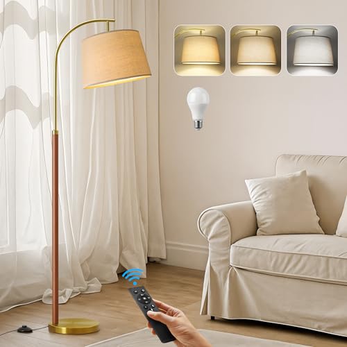 62.5" Gold Floor Lamp for Living Room Dimmable Standing Lamp