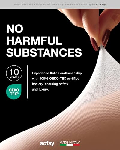 Image of sofsy Premium High-Waist Mesh Garter Belt | 6-Strap Suspender Lingerie for Women's Thigh High Stockings with Metal Clips