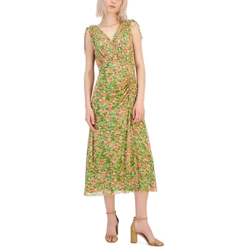 Robe midi à lacets Anne Klein aux finitions haut de gamme pour femme moderne