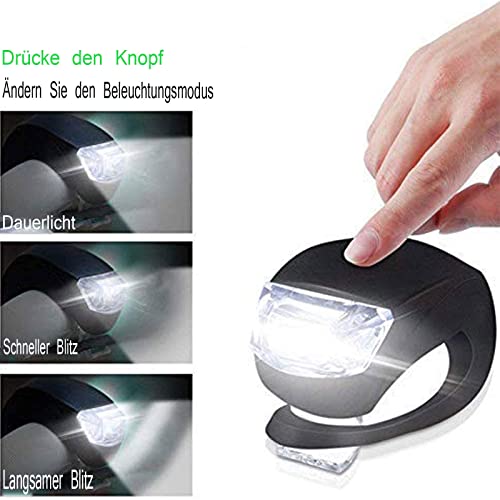 Kinderwagen licht Silikon 4 Stück Kinderwagenlicht, Wasserdichte LED Silikonleuchten mit mit heller LED und 2Leuchtfunktionen