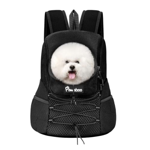 Pawaboo Mochila Transportadora Frontal para Perros, Negro, L