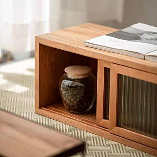 zyr Teekabinett Kirsche Holz Lagerschrank Schiebetüren Schließfach Home Decoration Kleine Schrankvorratsaufbewahrung Küche Badezimmer Arbeitsplatz Kabinett - Image 8