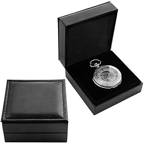 Tiong Vintage PU Leather Pocket Watch Box Cover
