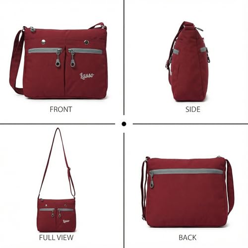 Image of Lasso Sling Bag For Women with Adjustable Strap Stylish Ladies Crossbody Polyester Sling Bag for Office, Causal, Travel & College | 7L Capacity & front double Pockets