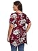 LARACE Floral Tops for Women Blouses Plus Size V Neck Shirts Short Sleeve Irregular Summer Clothes Loose Flower Tees(A-Wine Red18 2X)