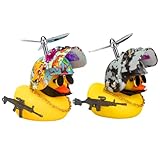 wonuu Rubber Duck Bike Bell, Yellow Duck Car Ornaments Squeeze Duck Dashboard Decorations Kids...