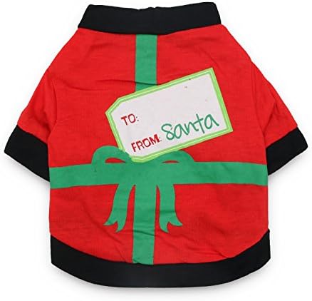 DroolingDog XS Dog Christmas Clothes Pet Xmas Costume Cat Santa T Shirt Pet Tee Shirts for Small Dogs, S, Black