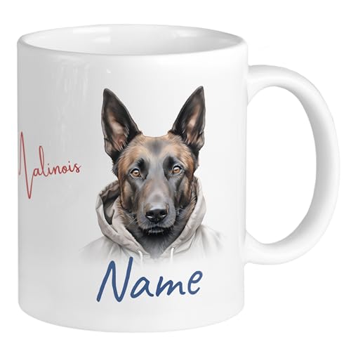 GRAZDesign Taza con perro pastor belga y nombre personalizado,