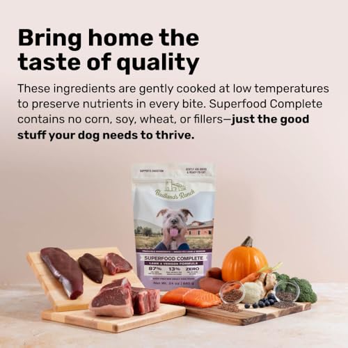 Image of BADLANDS RANCH Air-Dried Lamb & Venison Dog Food, 87% Meat, 24 oz