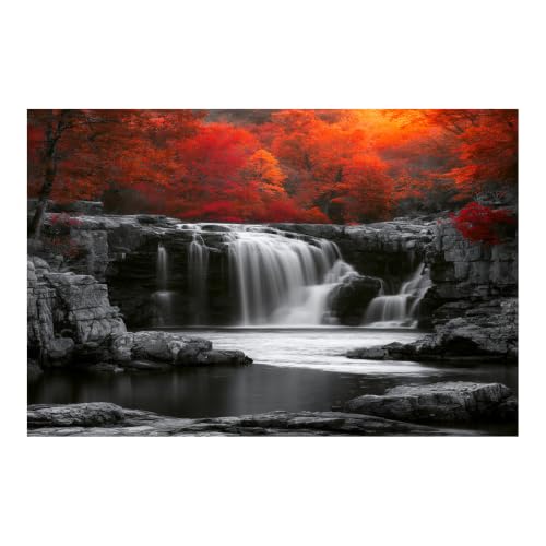 Cuadros decorativos TERUEA para salón que dan vida a paredes apagadas, lienzo 40x60cm rojo
