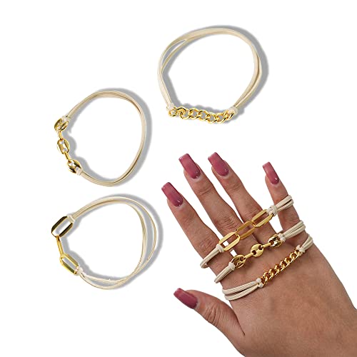 Aneimiah Bracelet Hair Ties For Women, Ponytail Holders For Thick Hair Elastic Scrunchies Rope Accessories Gold #TOP2