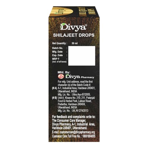 Image of PATANJALI Divya Shilajeet Drops, Original and Pure Shilajit, Help Boost Immunity and Stamina - 30 Ml
