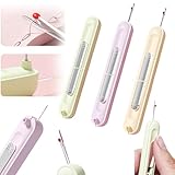 ニードルスレッダー 縫い目リッパー 2in1 DIY 刺繍 手縫い用 シームリッパー 糸通し器 針糸通し 縫い目糸切り 糸通しと糸取り外しツール 高齢者 年寄り 主婦 簡単糸通し 裁縫道具 針を通す道具 抜糸工具 刺繍アクセサリー (イエロー) [並行輸入品]