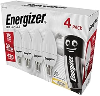 Energizer Led Candle 5.5W 40W Screw Bulbs 4 Pack (Warm White, E14), (ENGS14330)
