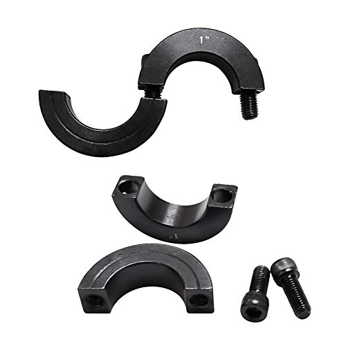 1 Inches Bore Double Split Shaft Collar Clamp Black Oxide Set Screws Style Two Piece 4pcs