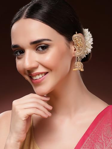 Image of Shining Diva Fashion Stylish Traditional Fancy Pearl Gold Plated Jhumki Earrings For Women and Girls (16949er)