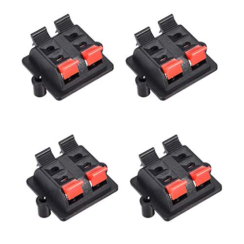 Bornes de haut-parleur 4 voies WP4-03 uxcell, blocs de jonction robustes à ressort, Lot de 4