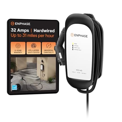 ClipperCreek 32 Amps, Level 2, 240 Volts, HCS-40 EV Charger, Hardwired, up to 31 Miles of Range per Hour of Charging, 25 Foot Cable, Built for Indoor/Outdoor Use, Compatible with All EVs, Made in USA
