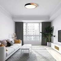 Qamra LED Deckenleuchte, Deckenleuchte Schwarz 40cm, Deckenlampe Holz 36W – Ansicht 5