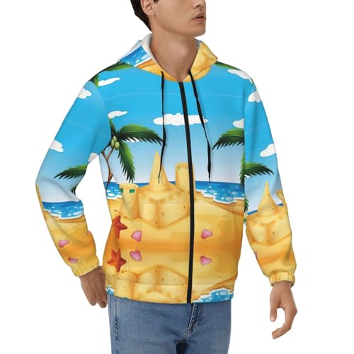 Sweat à capuche zippé pour homme avec cordon et poches confort
