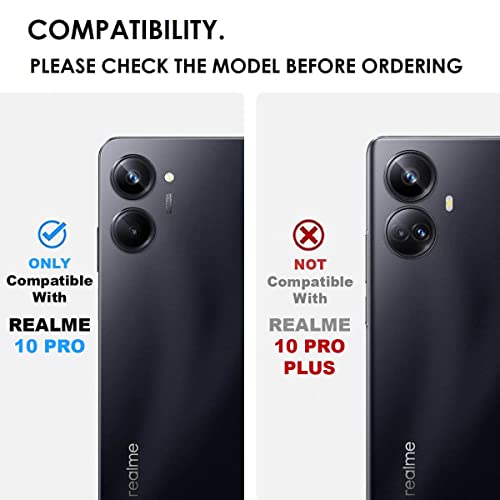 Image of RIGGEAR Sleek Realme 10 Pro 5G Back Cover Case (PC+TPU|Black CF)