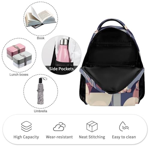 Abstract Geometric Lines Backpack for Travel, Ultra Durable Small Bookbag Lightweight Daypack for Women Men3