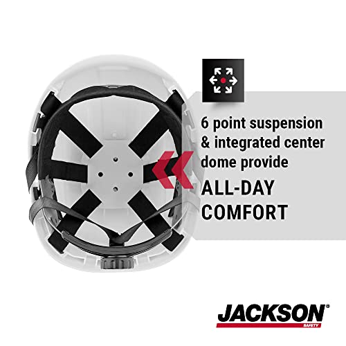 Jackson Safety Ch-300 Climbing Industrial Hard Hat, Non-Vented, 6-Pt. Suspension, White, 20900 #TOP2
