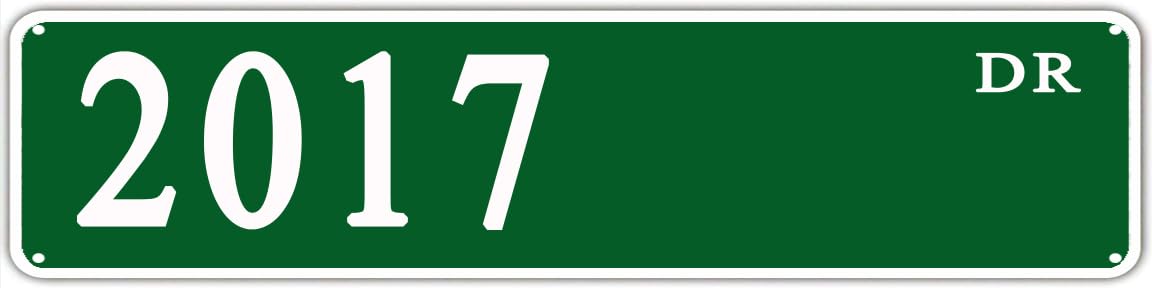 peiyeety Vintage Metal Tin Sign 2017 Drive Street Sign, Retro Wall Decor for Home, Bar, Garage, Cafe, Man Cave, Vintage Decor, Man Cave, Rustic Wall Art for Indoor and Outdoor Decoration, 4x16 Inch