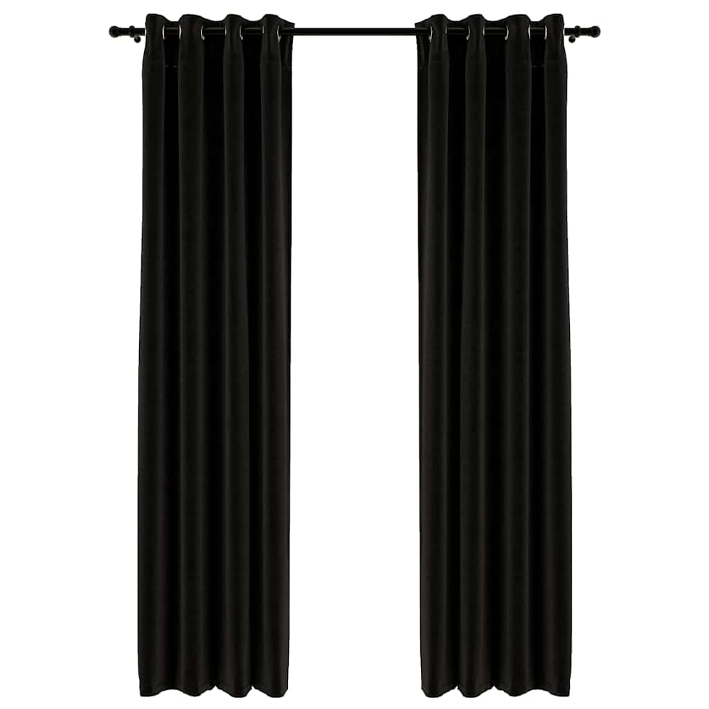 Rideaux occultants aspect lin anthracite 140x225 pour salon chic