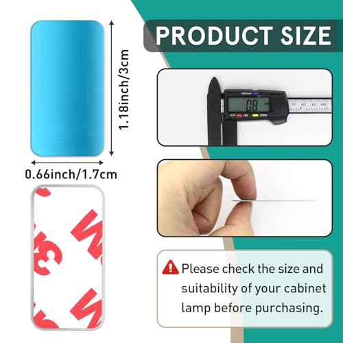 Image of 12 Pcs Under Cabinet Light Magnetic Strip Replacement with Adhesive Backing | 3CMx1.7CM Not Magnets, Premium Materials, Sturdy And Durable