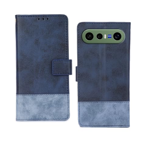 Image of amazon basics Vivo X300FE 5G Flip Cover | Card Pockets Wallet & Stand | Flip Cover for Vivo X300FE 5G (Double Blue)