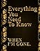 Everything You Need to Know When I'm Gone: After Death Planner, My Final Words & Thoughts, Personal Wishes, Online Accounts, Important Information ... Leave Behind I'm Dead Now What Record Keeper