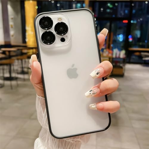 Coque antichoc ultra mince pour iPhone 14 noir mat étui de téléphone rigide