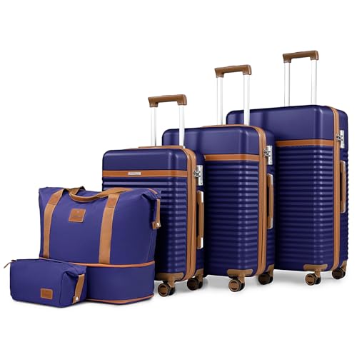 Joyway Kofferset 5tlg von ABS Hartschalen Erweiterbar Trolley Kofferset mit 4 Rollen und TSA-Schloss...