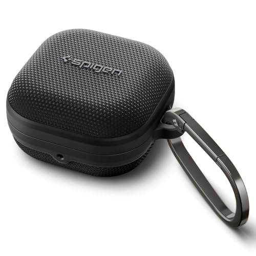 Spigen Classic Fit Designed for Samsung Galaxy Buds 4 Pro Case/Galaxy Buds 4 Case (2026) Premium Fabric Cover with Carabiner - Black