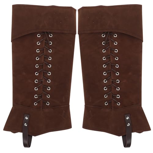 Couvre-chaussures de pirate portables marron au design rétro authentique