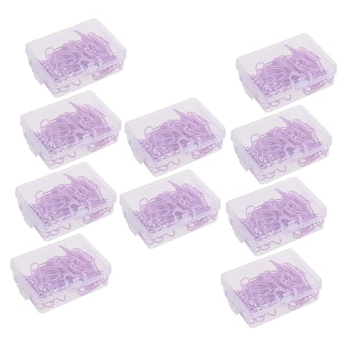 Happyyami 10 ボックス箱 小型プラスチックコーティング形針 かわいいカラフルメタルクリップ 書類整理に 学校 オフィス 家用のファイル ノート レ