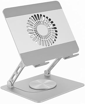 Coverzone Şok Soğutma Profesyonel Dizüstü Bilgisayar Notebook Soğutucu Laptop Stand Oyuncu Laptoplarına Özel Tek Büyük Fanı İle Hızlı Soğutma 1 Type-C Giriş 360 Derece Döner | K8