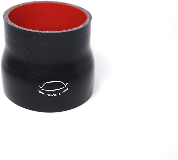 Mangote redutor reto de silicone TenKeAuto reforçado 4 camadas para turbo e admissão, 8,26–9,53 cm – 7,62 cm, preto