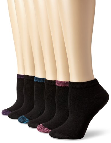 Hanes Women's Comfort Blend Low Cut, 6-Pack, Black, Sock Size: 9-11, Shoe Size: 5-9