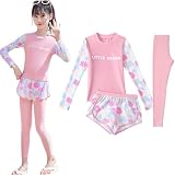 [MIIFIT] 水着 キッズ 女の子 男の子 子供用 キッズ水着 ウェットスーツ 長袖ラッシュガード レギンス ハーフパンツ 上下セット セパレート 紫外線対策 日焼け止め 水泳 海水浴 海遊び 夏 人気 プレゼント4XL