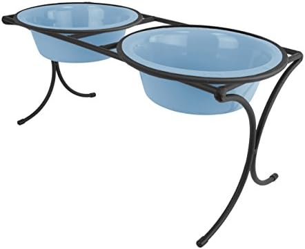 Platinum Pets 24141 Bistro Double Diner Feeder, Large,Sky Blue