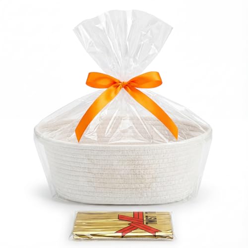 Geschenkkorb Leer, Korb für Geschenke, Präsentkörbe zum Befüllen, Geschenk Korb Leer, Präsentkörbe Leere, Geschenk Körbchen Geschenkkörbchen für Weihnachten Geburtstag Hochzeit, mit 15cm Bindedraht