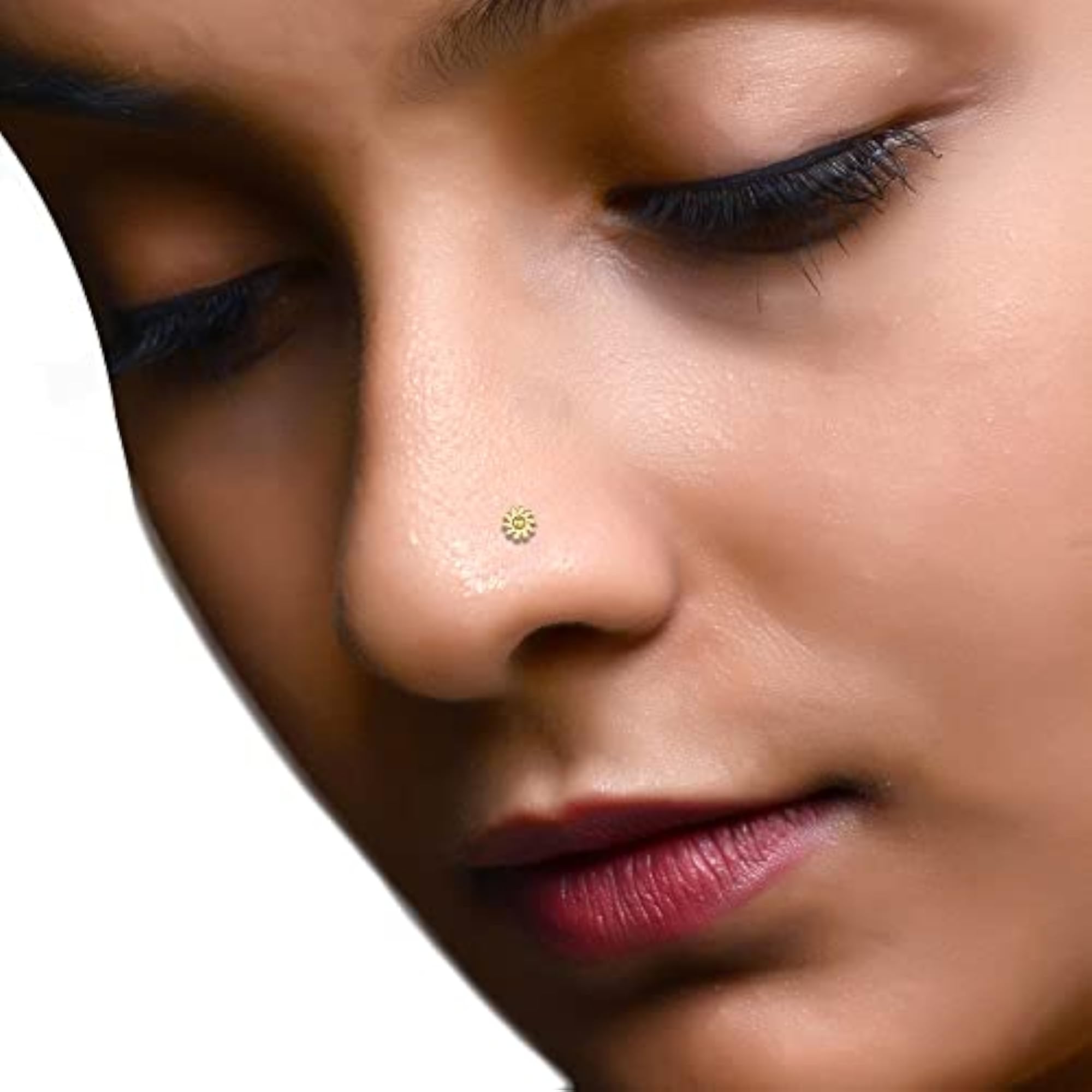 BIS Hallmark 14K Yellow Gold Wire Nosepin for Women
